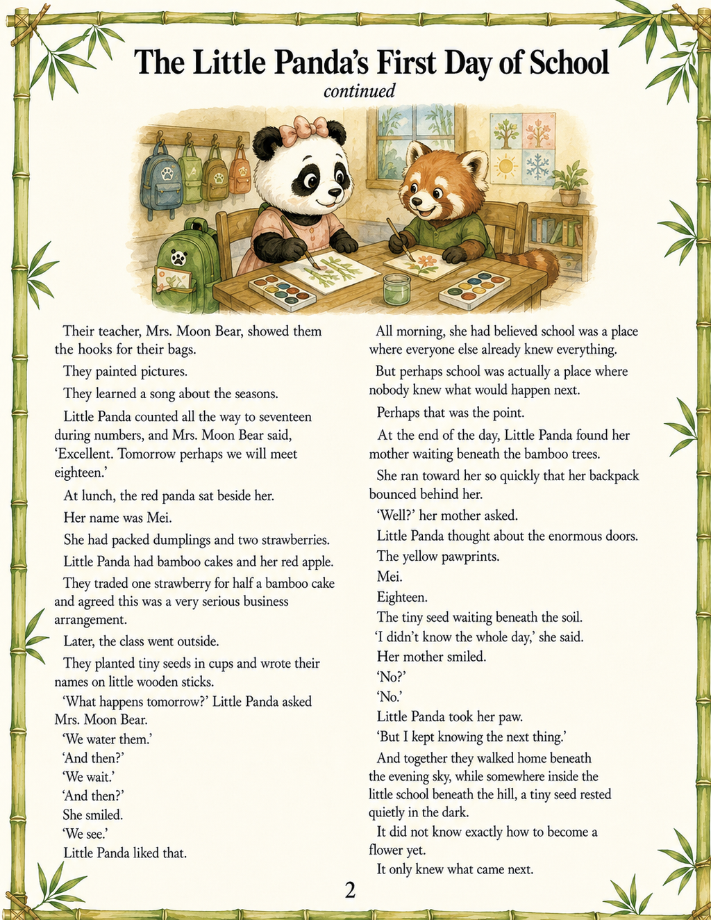 The Little Panda's First Day of School - Page 1