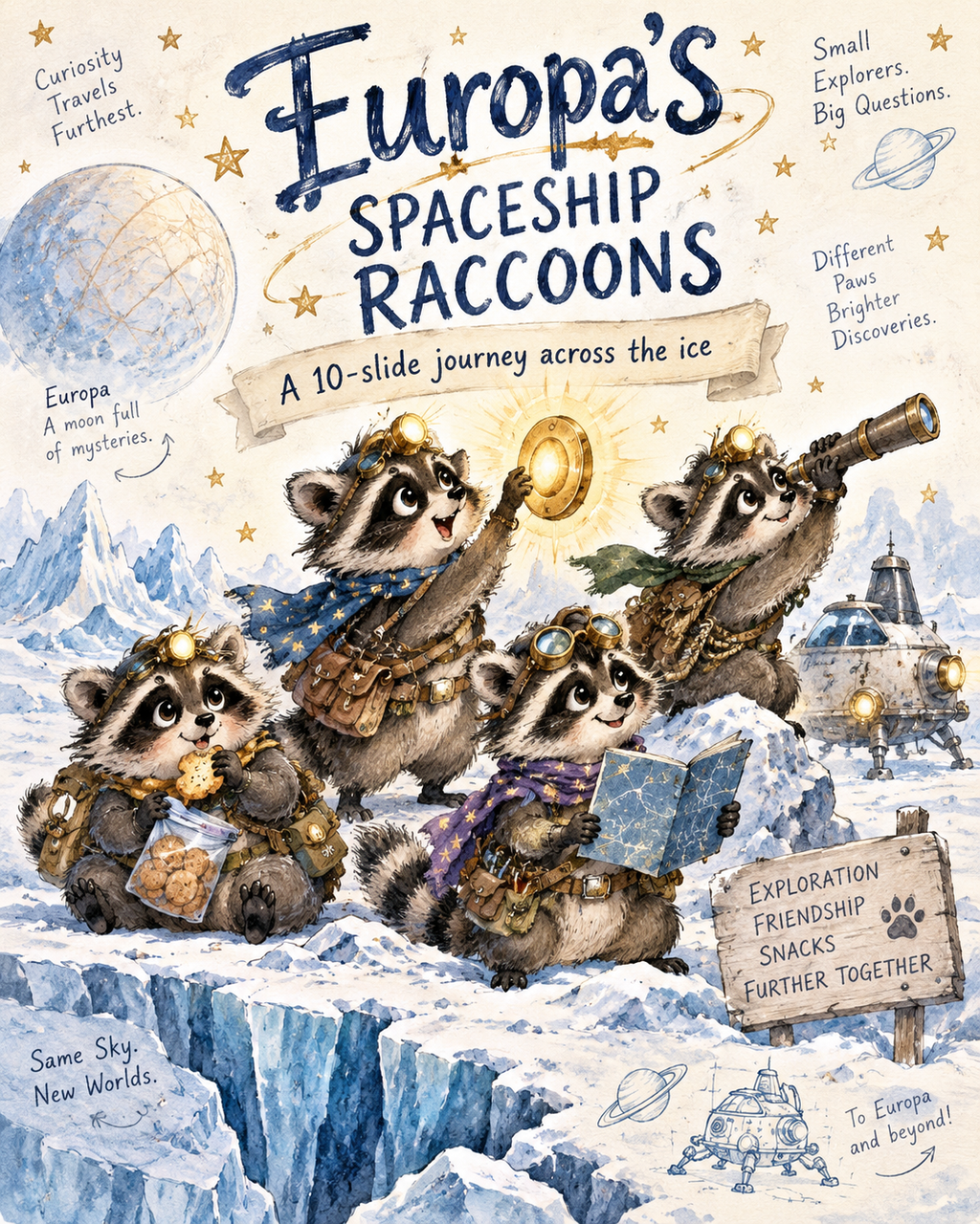 Europa’s Spaceship Raccoons | Illustrated Space Adventure for Kids