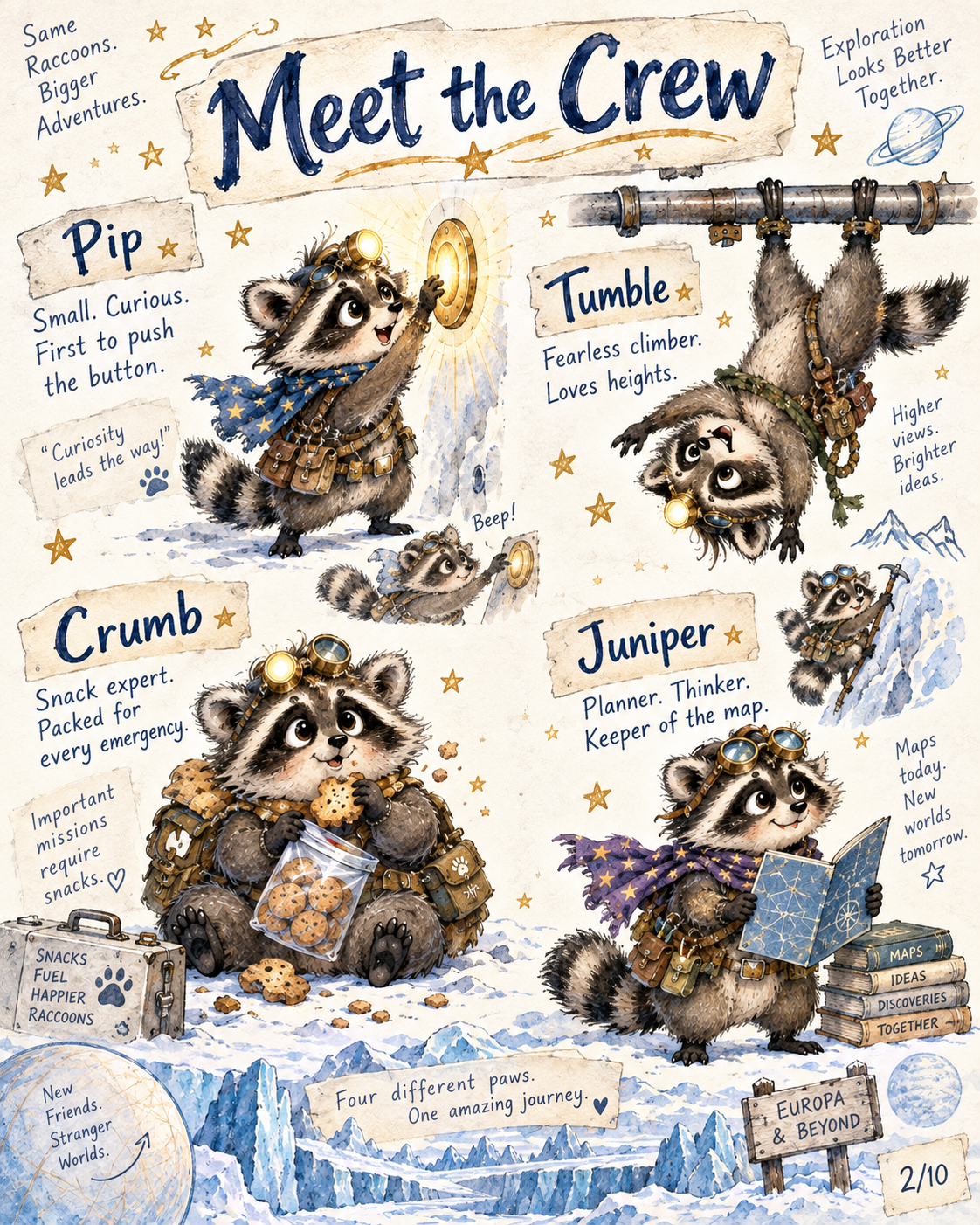 Europa’s Spaceship Raccoons | Illustrated Space Adventure for Kids