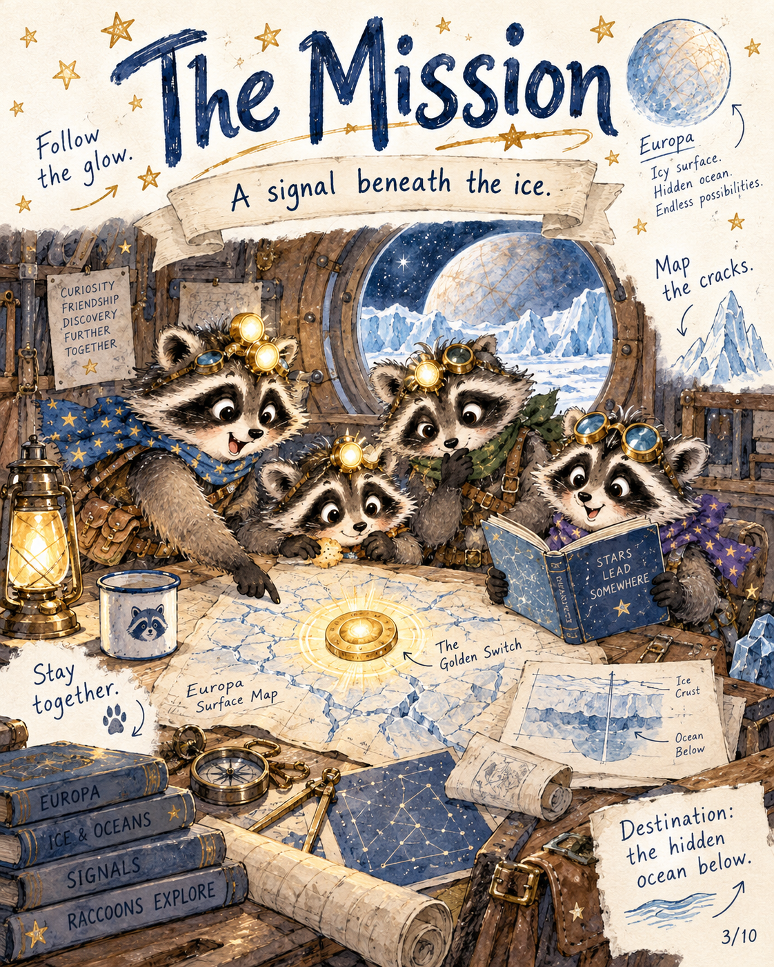 Europa’s Spaceship Raccoons | Illustrated Space Adventure for Kids