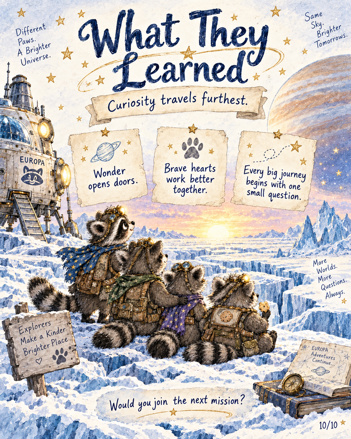 Europa’s Spaceship Raccoons | Illustrated Space Adventure for Kids