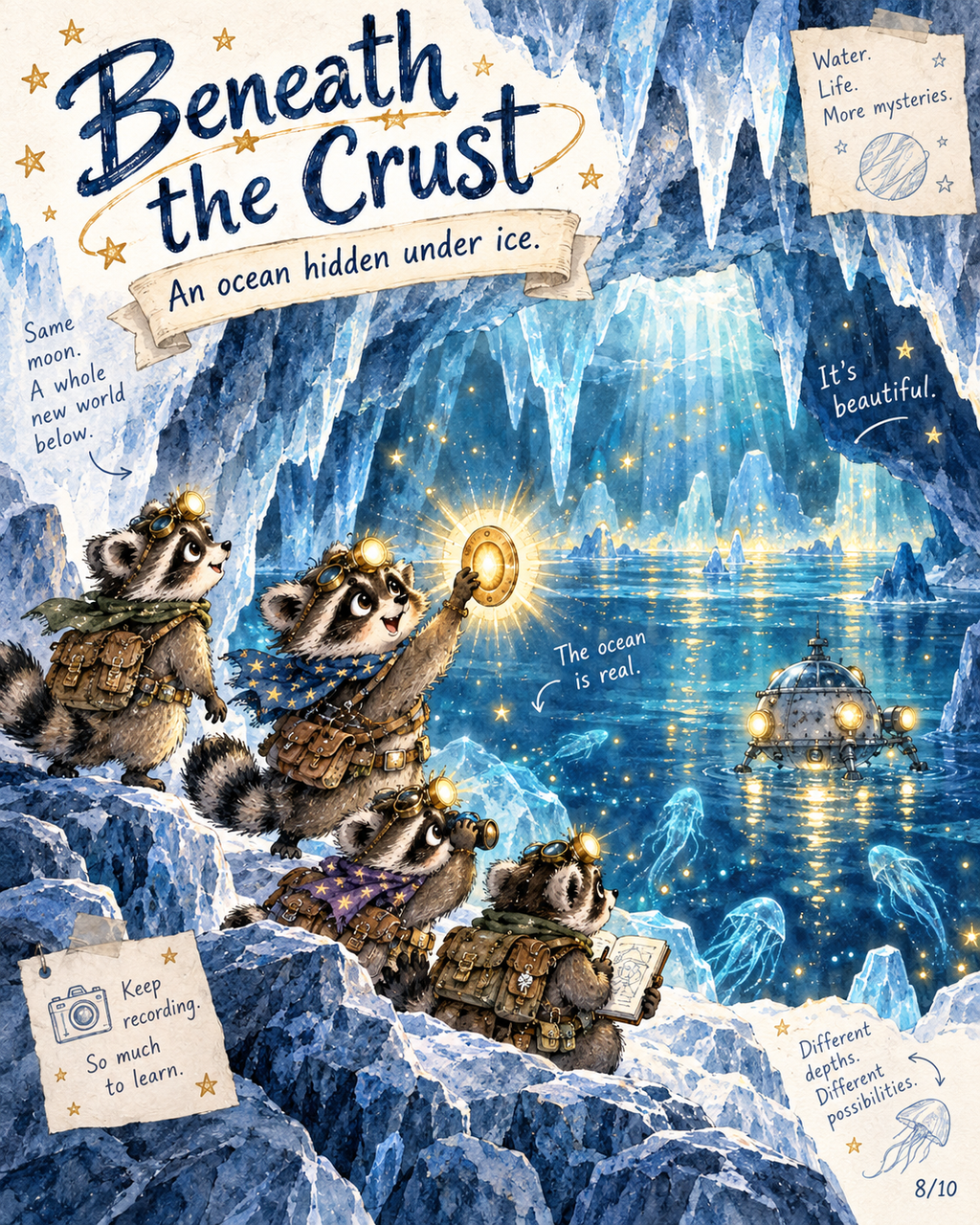 Europa’s Spaceship Raccoons | Illustrated Space Adventure for Kids