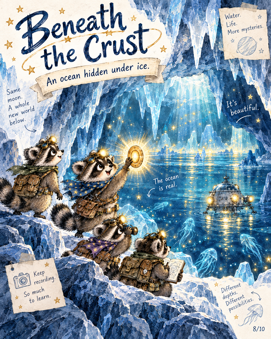 Europa’s Spaceship Raccoons | Illustrated Space Adventure for Kids