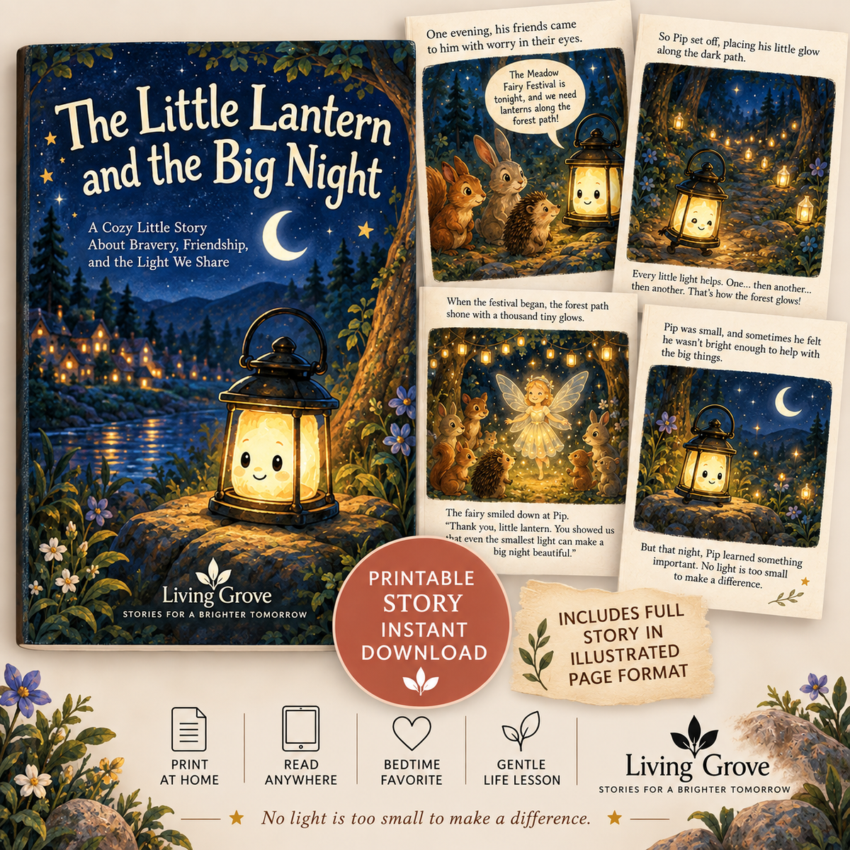 The Little Lantern and the Big Night - Digital PDF Printable